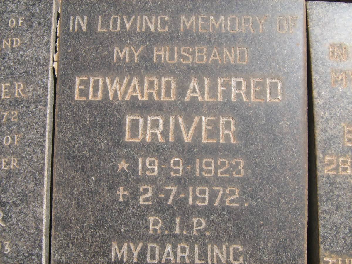 DRIVER Edward Alfred 1923-1972