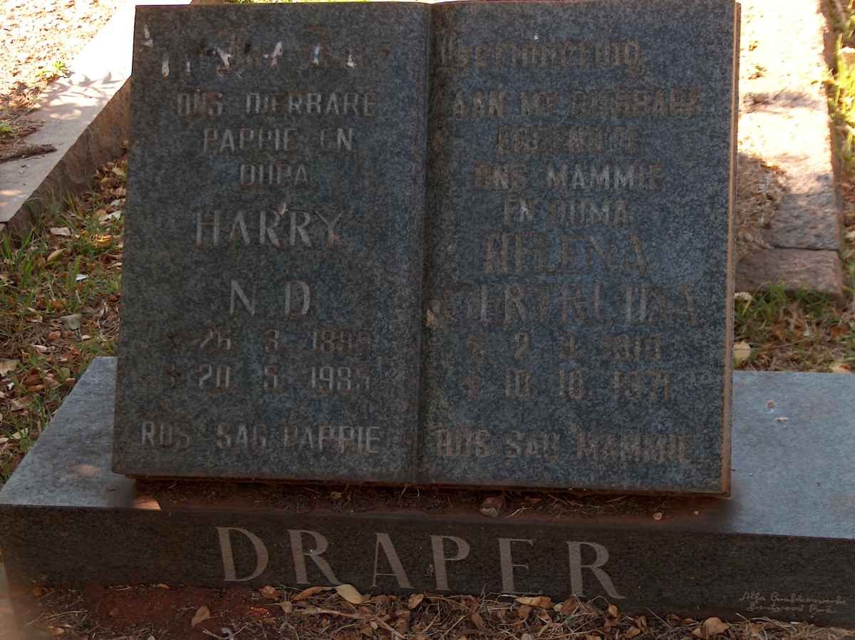 DRAPER Harry N.D. 189?-1985 &amp; Helena ? 1910-1971