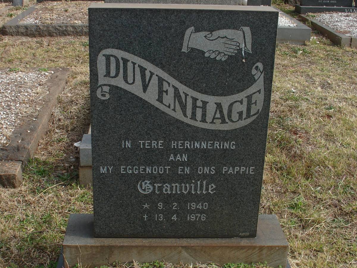 DUVENHAGE Granville 1940-1976