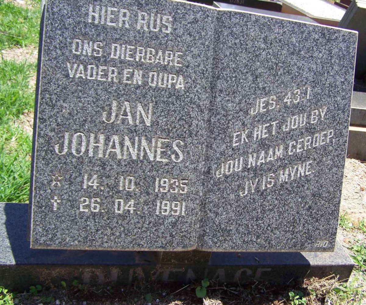 DUVENHAGE Jan Johannes 1935-1991