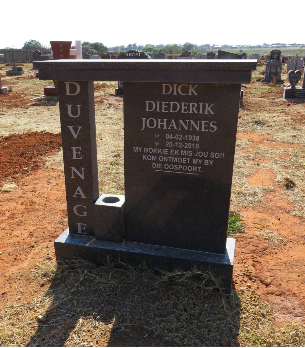 DUVENHAGE Dick Diederik Johannes 1938-2010