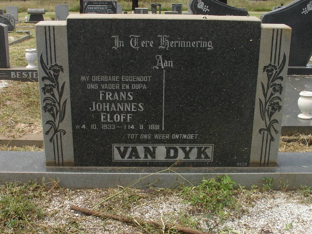 DYK Frans Johannes Eloff, van 1933-1981