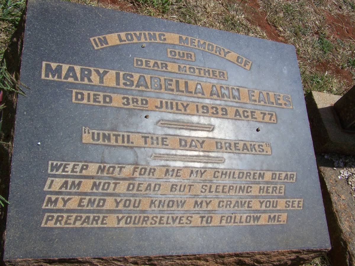 EALES Maria Isabella Ann -1939