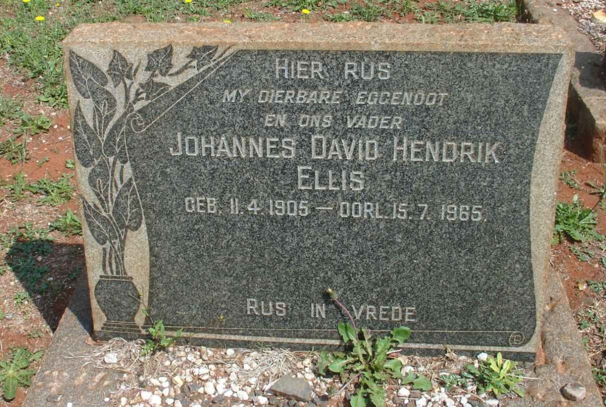 ELLIS Johannes David Hendrik 1905-1965