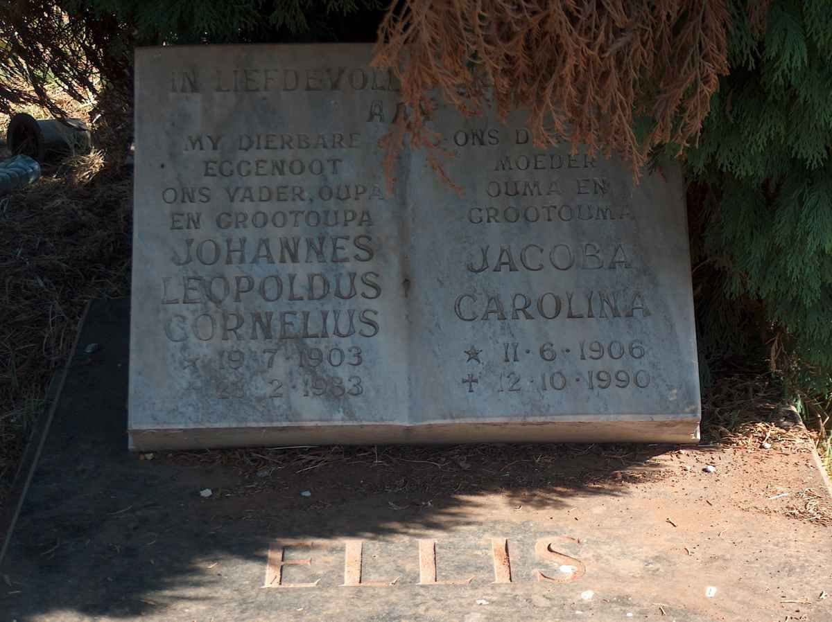 ELLIS Johannes Leopoldus Cornelius 1903-1983 &amp; Jacoba Carolina 1906-1990