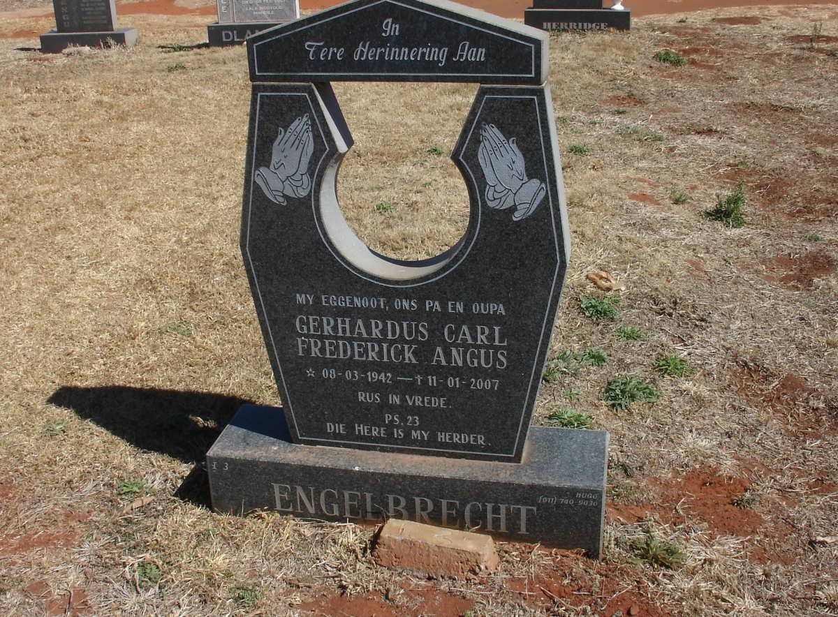 ENGELBRECHT Gerhardus Carl Frederick Angus 1942-2007