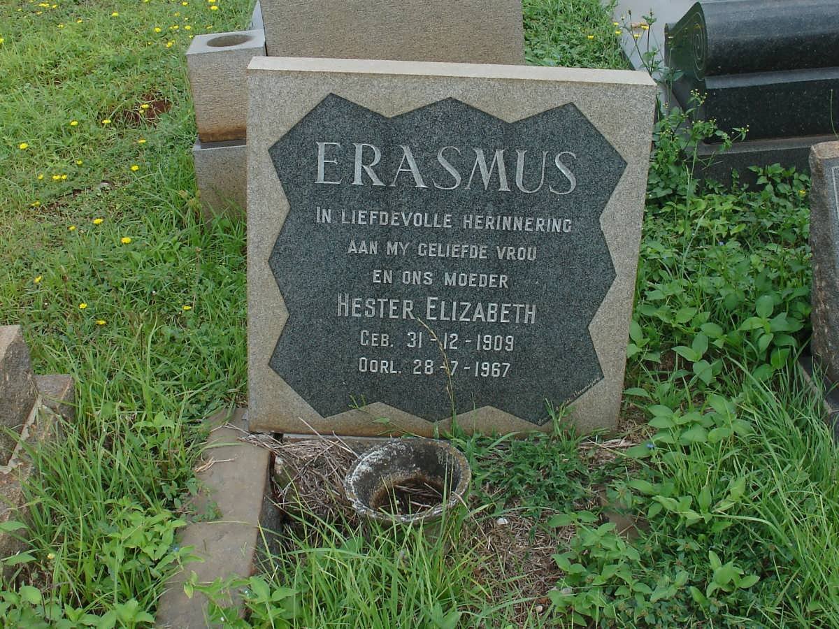 ERASMUS Hester Elizabeth 1909-1967