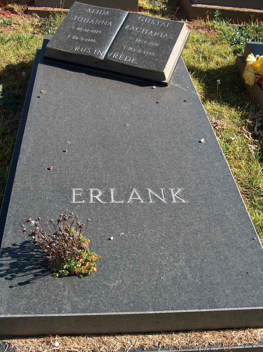 ERLANK Gustaf Zacharias 1921-1988 &amp; Alida Johnna 1929-1986