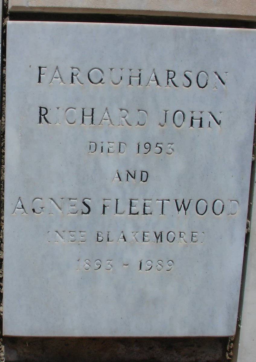 FARQUHARSON Richard John -1953 :: FLEETWOOD Agnes nee BLAKEMORE 1893-1989