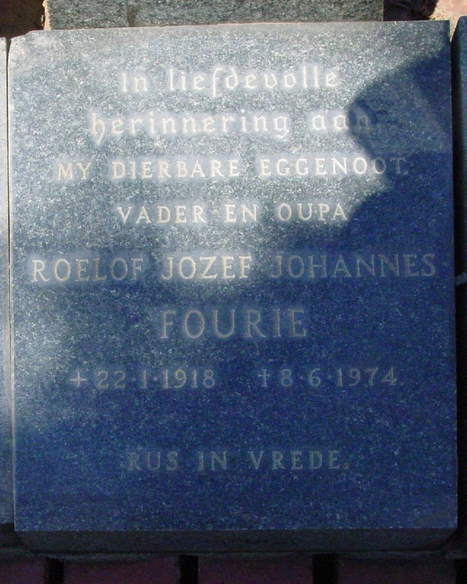 FOURIE Roelof Jozef Johannes 1918-1974