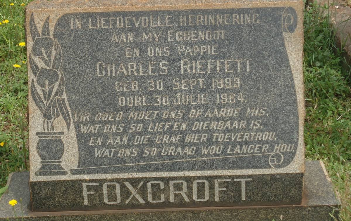 FOXCROFT Charles Rieffett 1899-1964