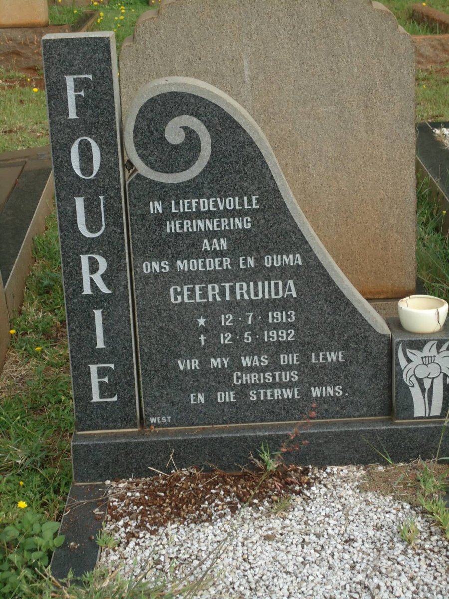 FOURIE Geertruida 1913-1992