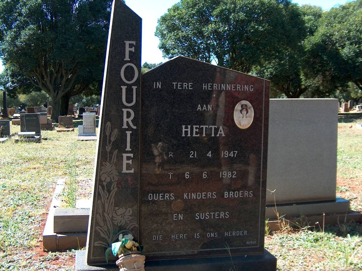 FOURIE Hetta 1947-1982