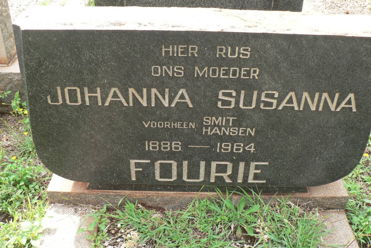 FOURIE Johanna Susanna voorheen SMIT voorheen HANSEN 1886-1964 :: FOURIE Johanna Petronella 1905-1982