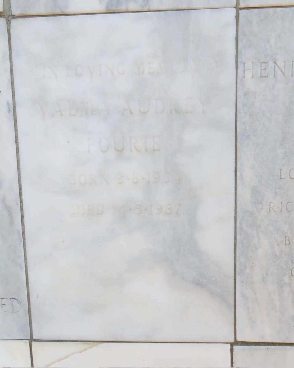 FOURIE Valma Audrey 1934-1987