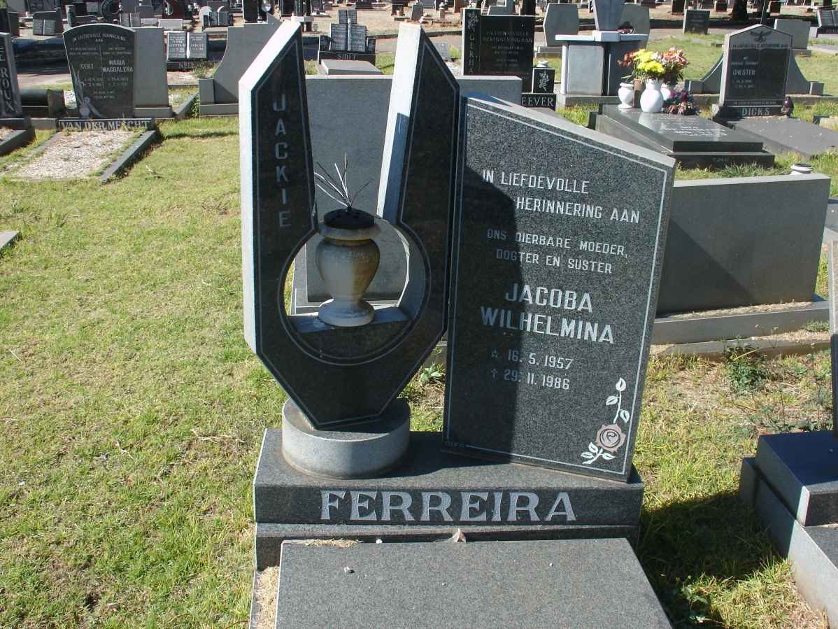FERREIRA Jacoba Wilhelmina 1957-1986