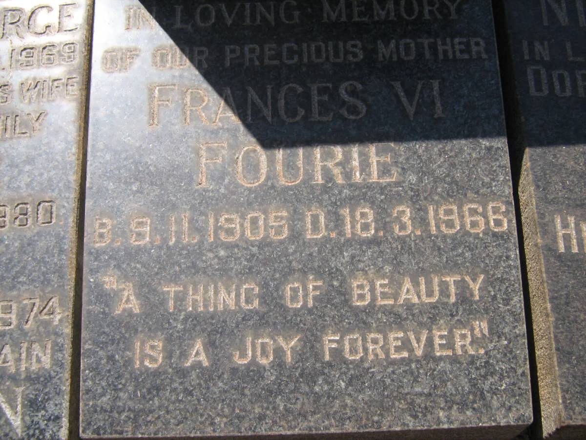 FOURIE Frances Vi 1905-1966