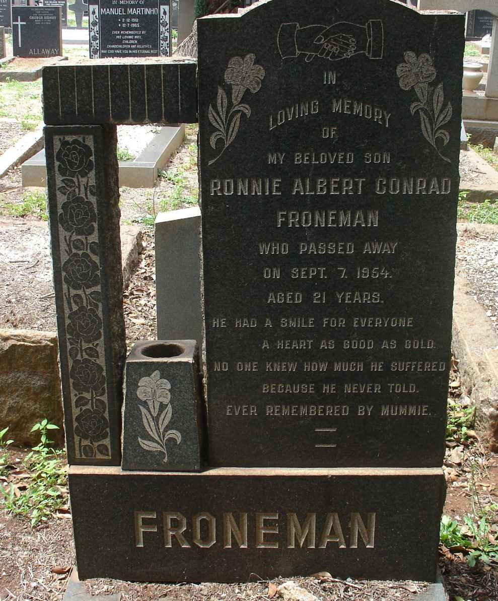 FRONEMAN Ronnie Albert Conrad -1954