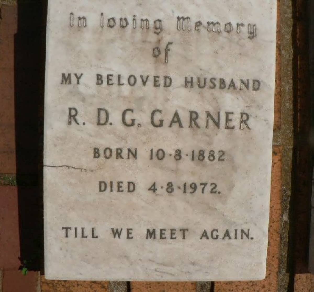 GARNER R.D.G. 1882-1972
