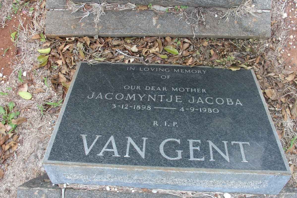 GENT Jacomyntje Jacoba, van 1898-1980