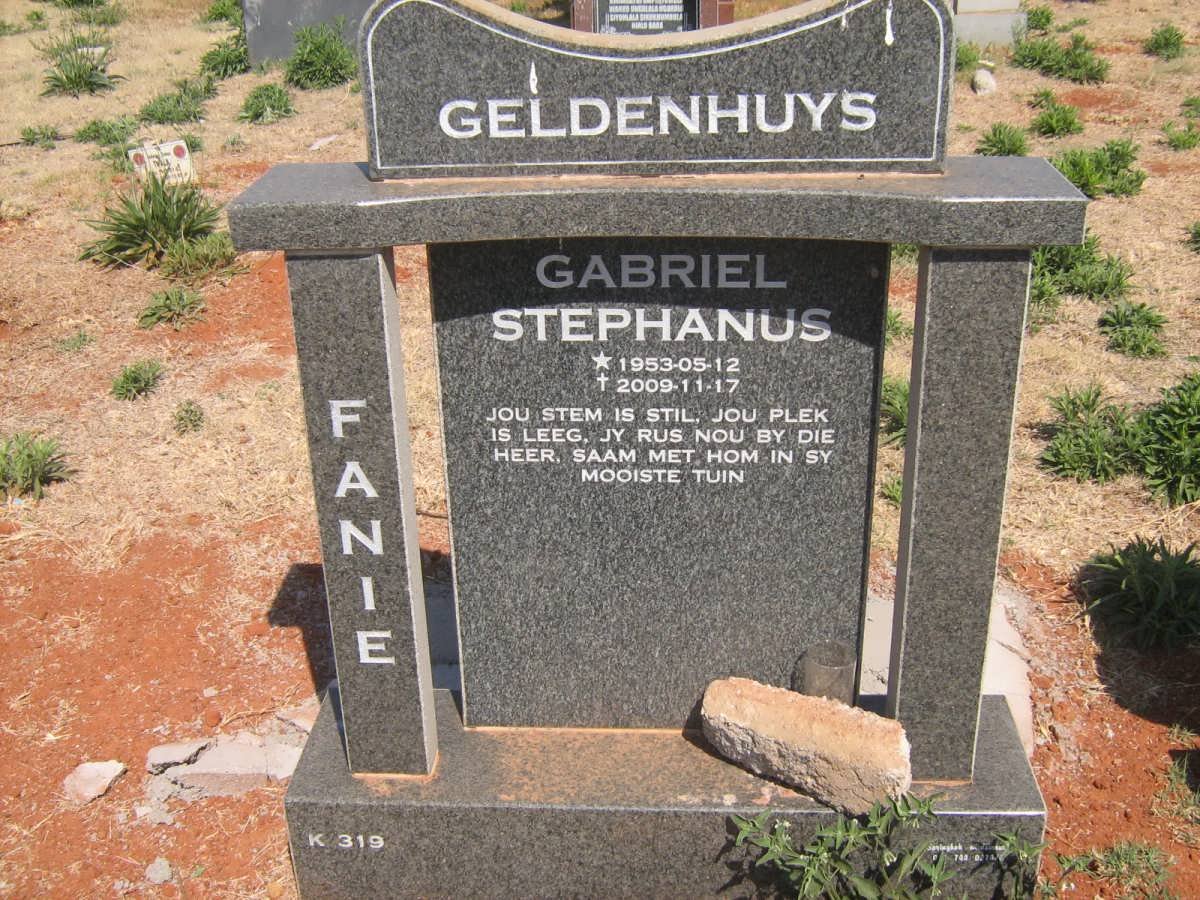GELDENHUYS Gabriel Stephanus Fanie 1953-2009