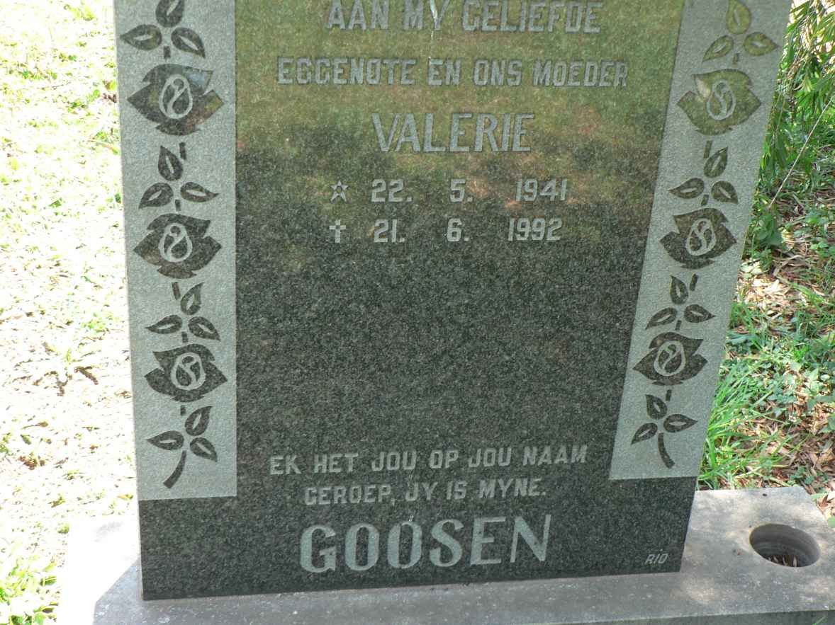 GOOSEN Valerie 1941-1992
