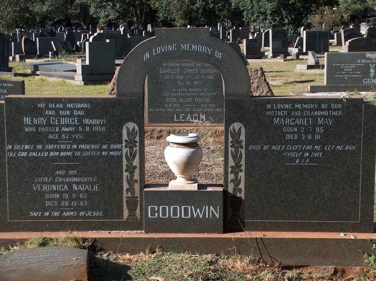 GOODWIN Henry George -1958 &amp; Margaret May 1895-1981 :: GOODWIN Veronica Natalie 1962-1963