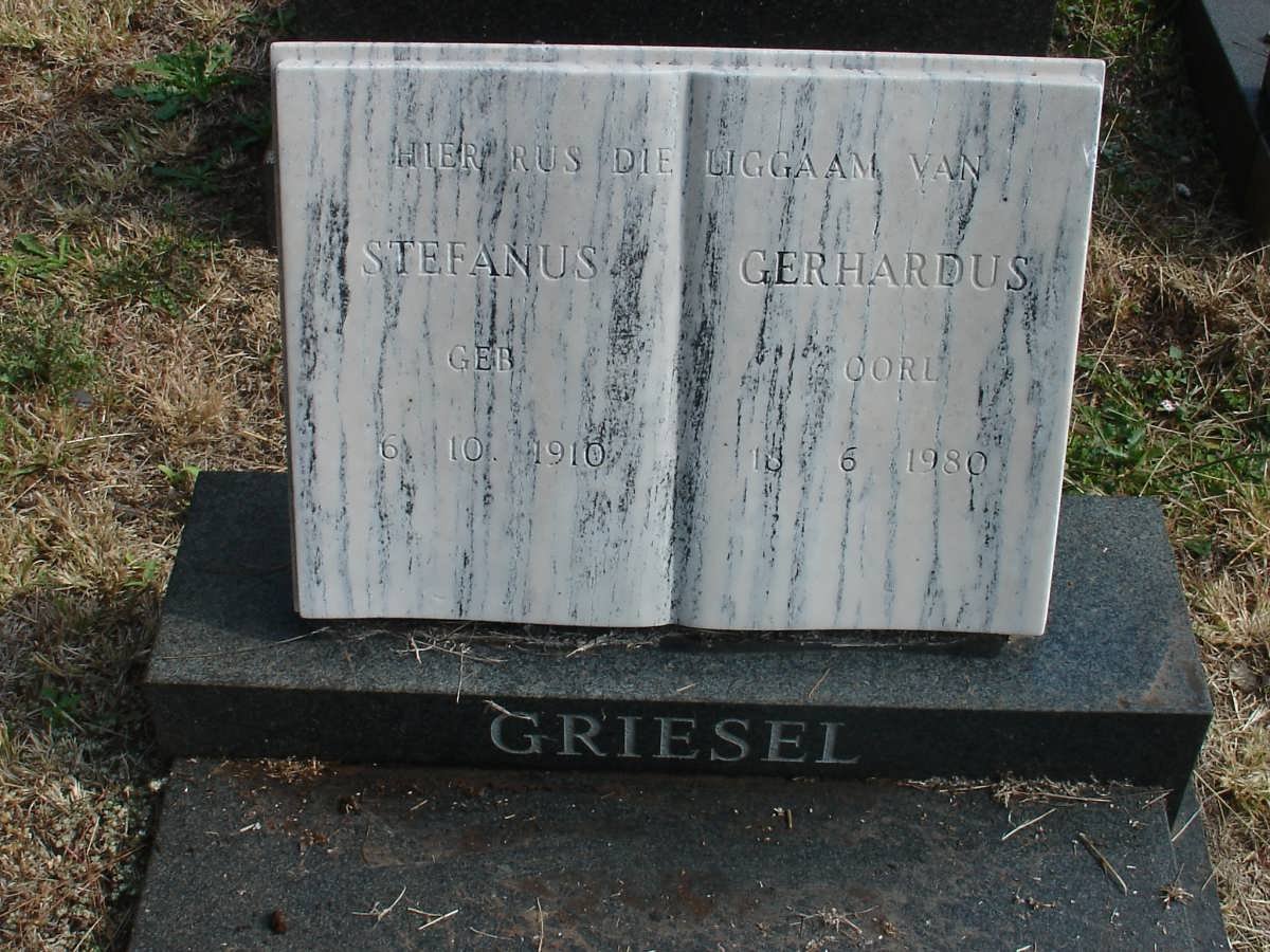 GRIESEL Stefanus Gerhardus 1910-1980