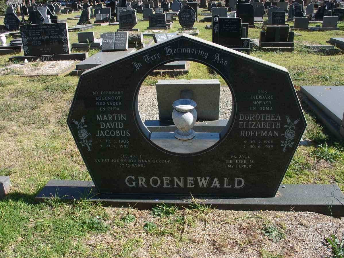 GROENEWALD Martin David Jacobus 1906-1985  Dorothea Elizabeth HOFFMAN