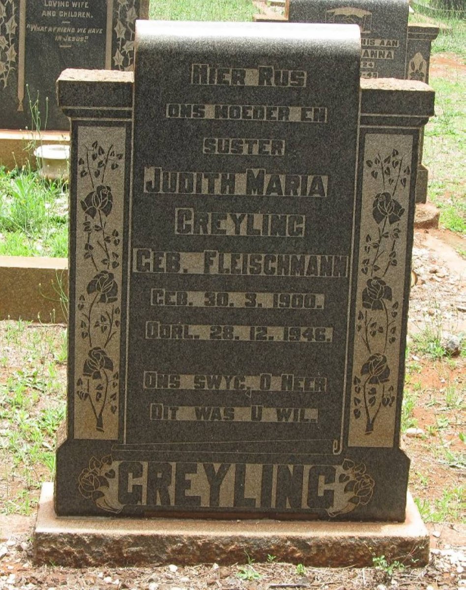 GREYLING Judith Maria nee FLEISCHMANN 1900-1946