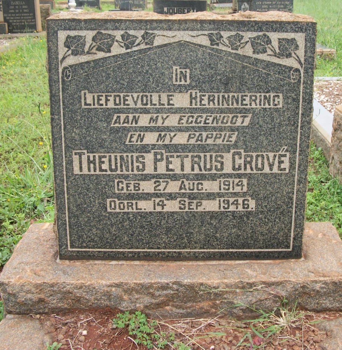 GROVÉ Theunis Petrus 1914-1946