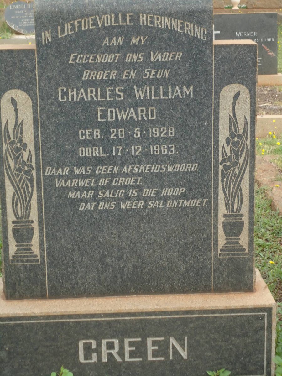 GREEN Charles William Edward 1928-1963