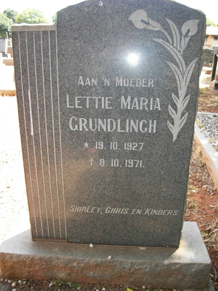 GRUNDLINGH Lettie Maria 1927-1971