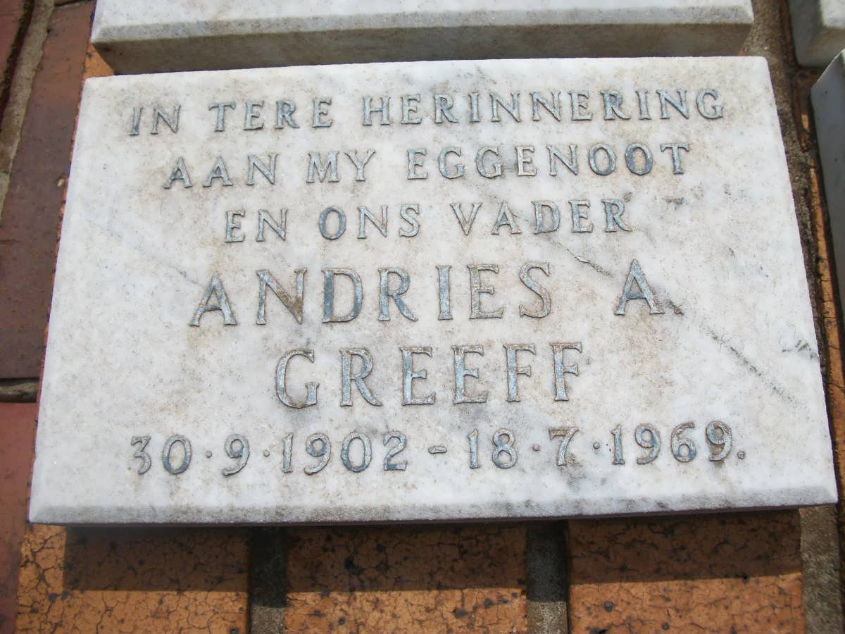 GREEFF Andries A. 1902-1969