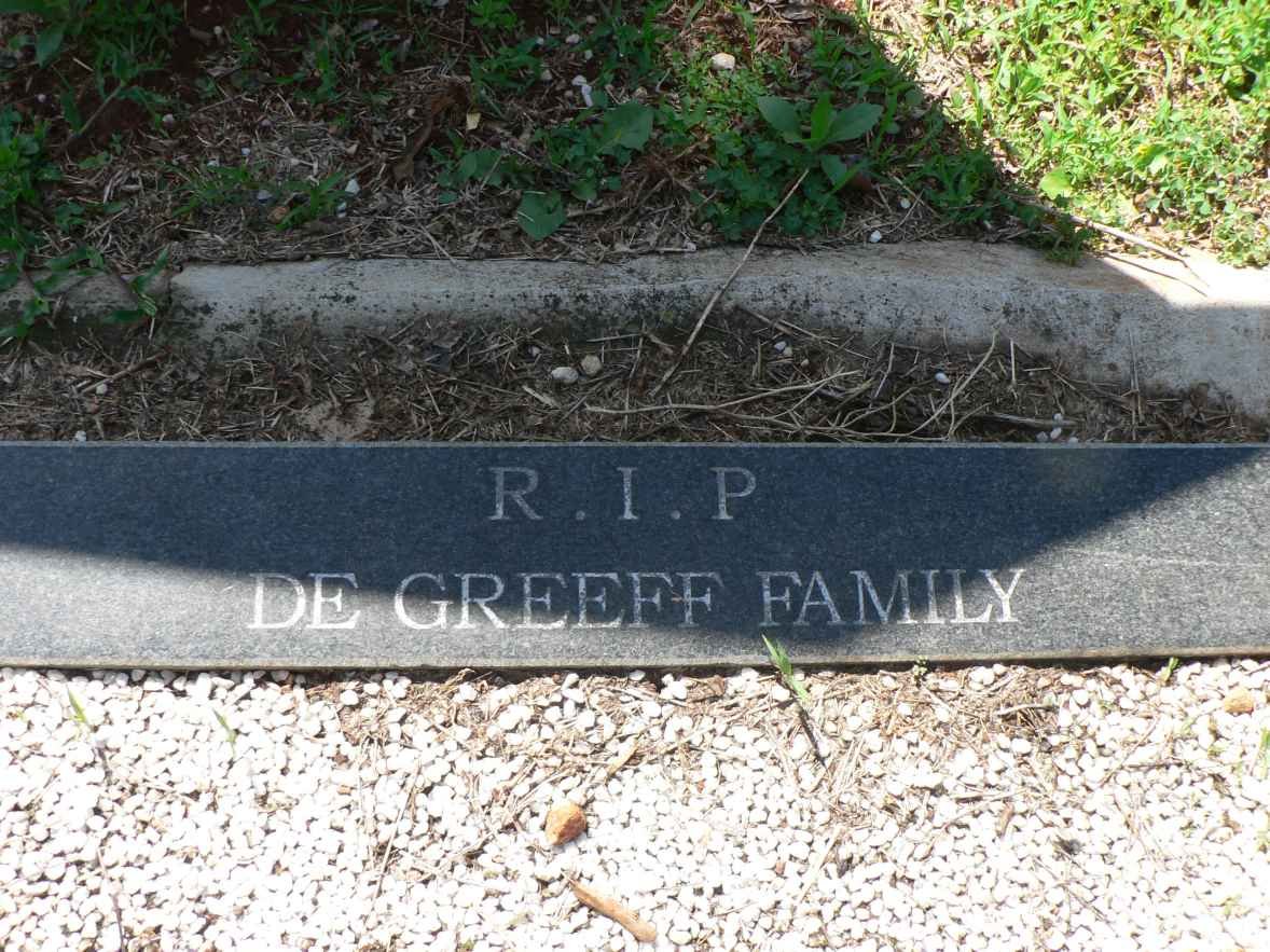 GREEFF Pieter Cornelius, de 1927-1981 &amp; Moonyeen Delysia Bernadette PAYNE 1937-2001 :: DE GREEFF Debbie-Ann 1966-1991