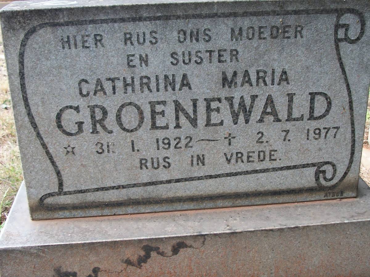 GROENEWALD Cathrina Maria 1922-1977