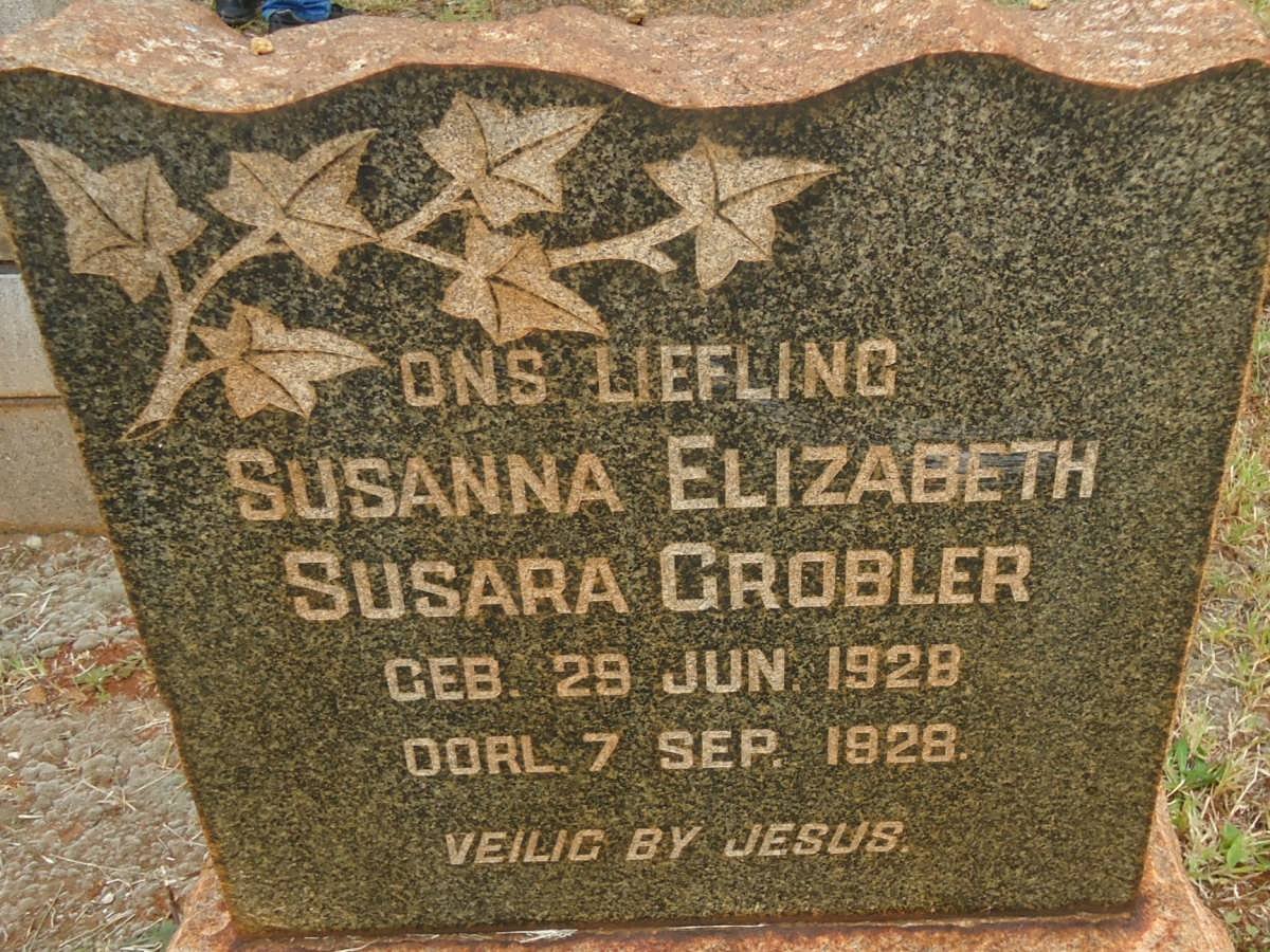 GROBLER Susanna Elizabeth Susara 1928-1928