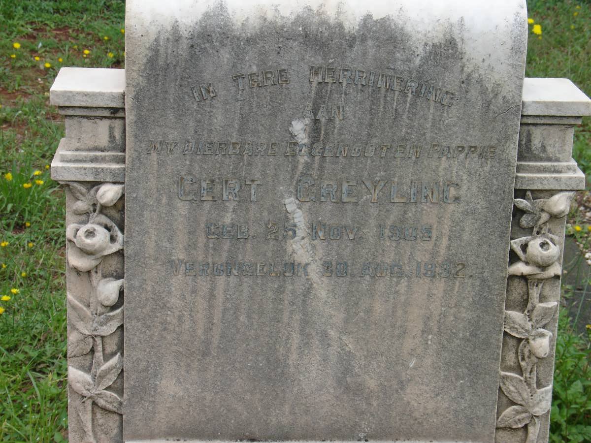 GREYLING Gert 1905-1932