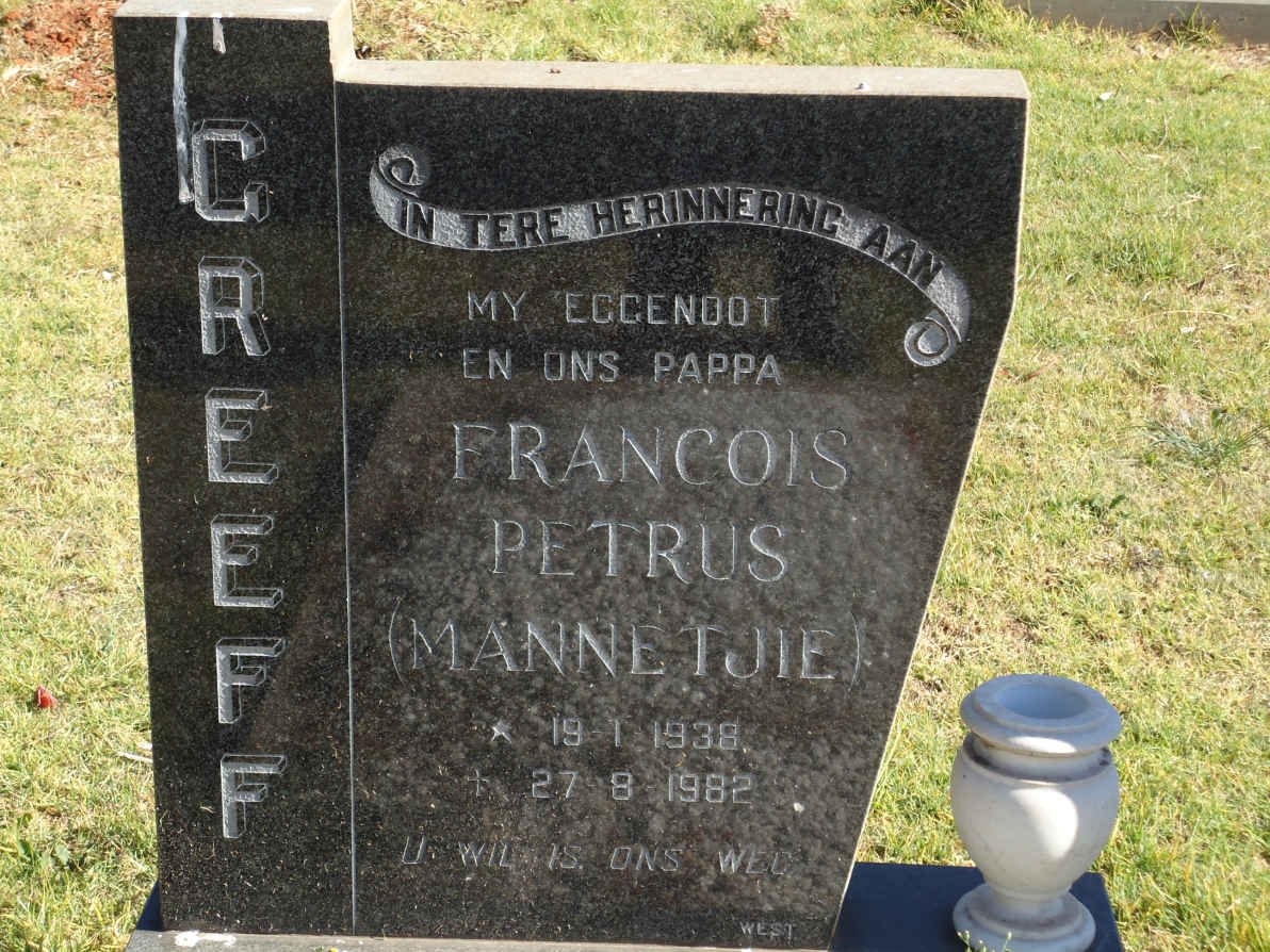 GREEFF Francois Petrus 1938-1982