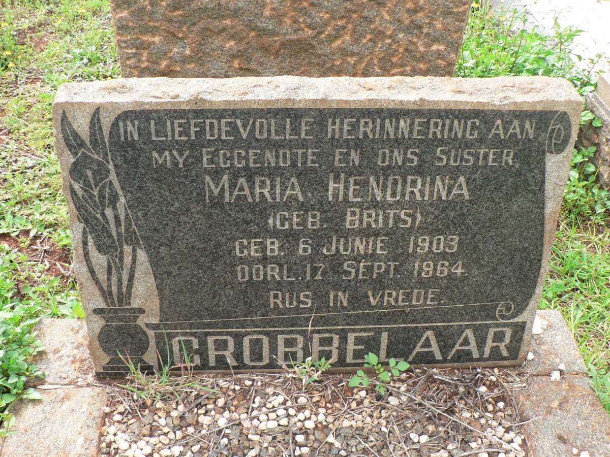 GROBBELAAR Maria Hendrina nee BRITS 1903-1964