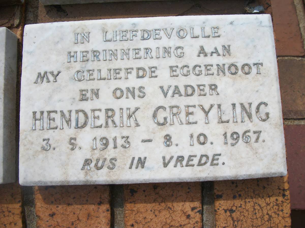 GREYLING Henderik 1913-1967