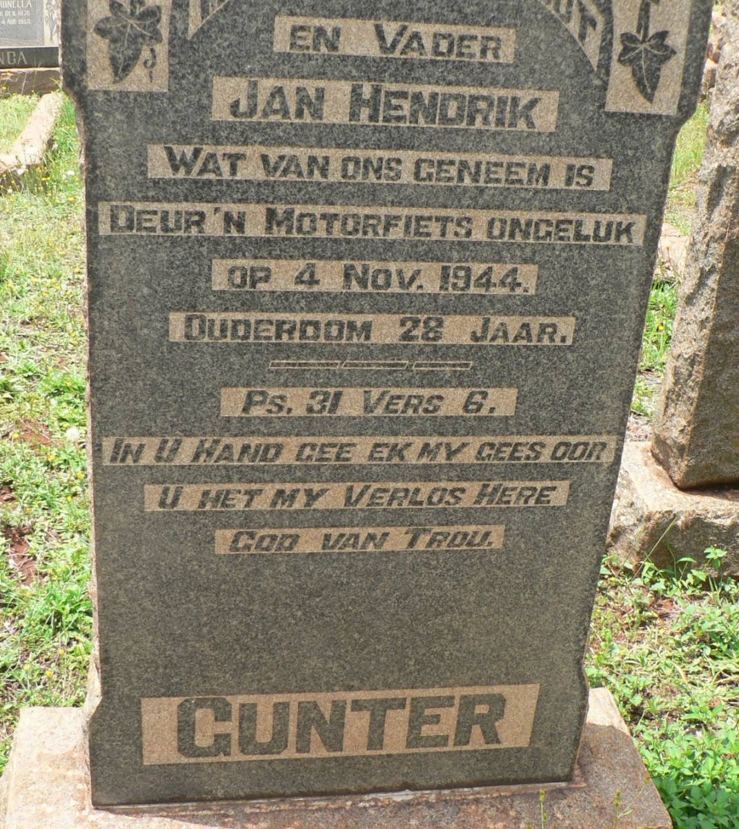 GUNTER Jan Hendrik -1944