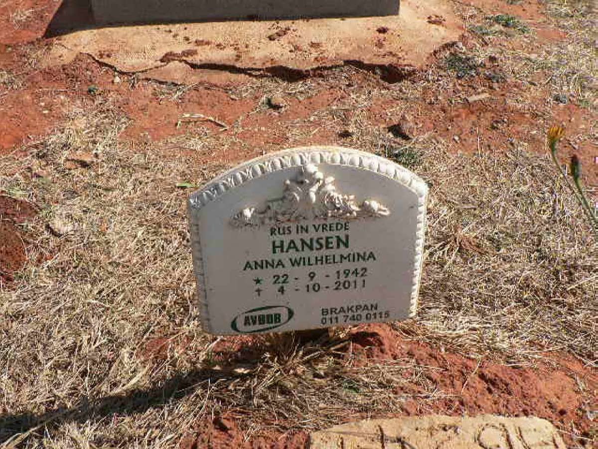 HANSEN Anna Wilhelmina 1942-2011