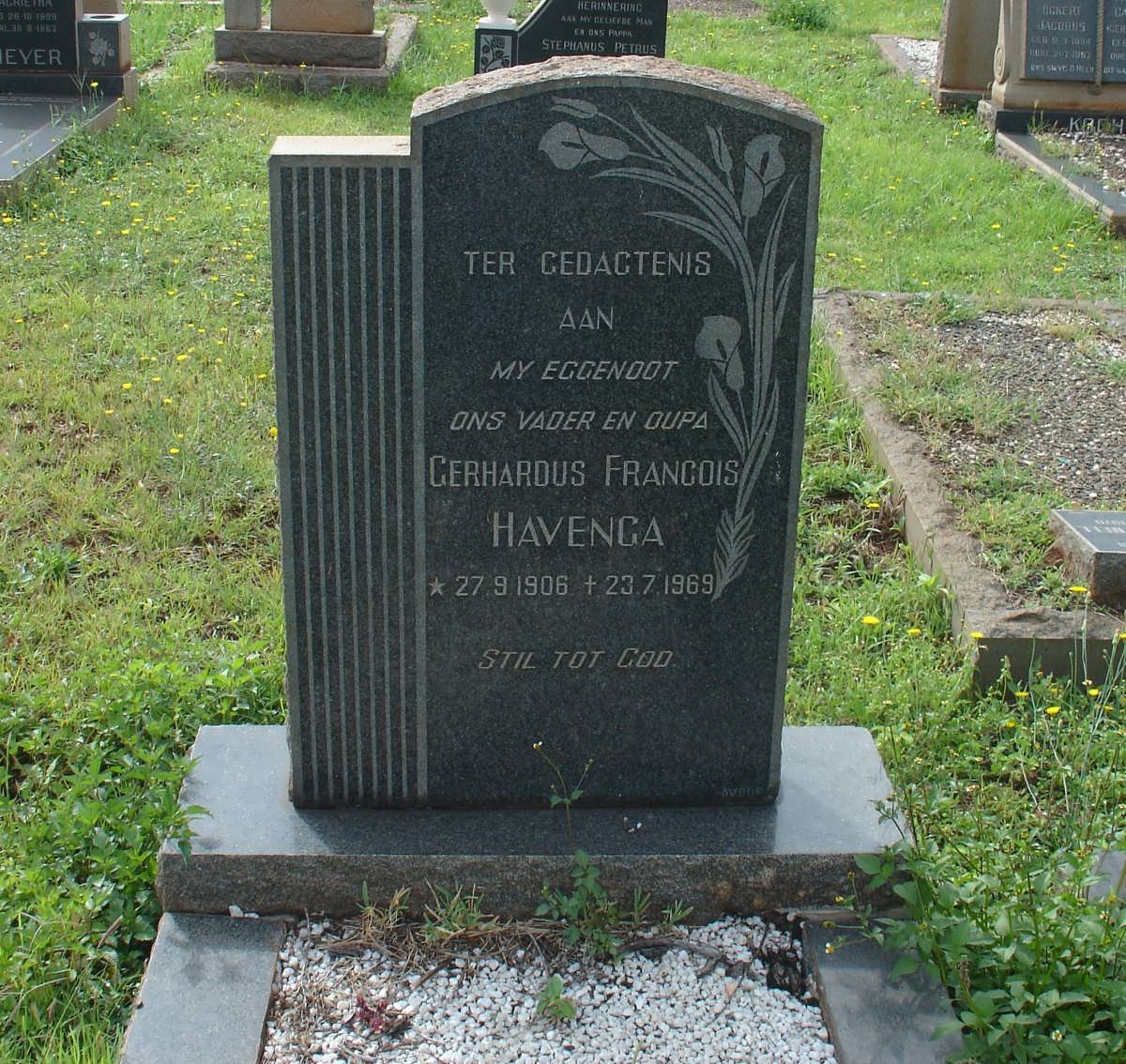 HAVENGA Gerhardus Francois 1906-1969