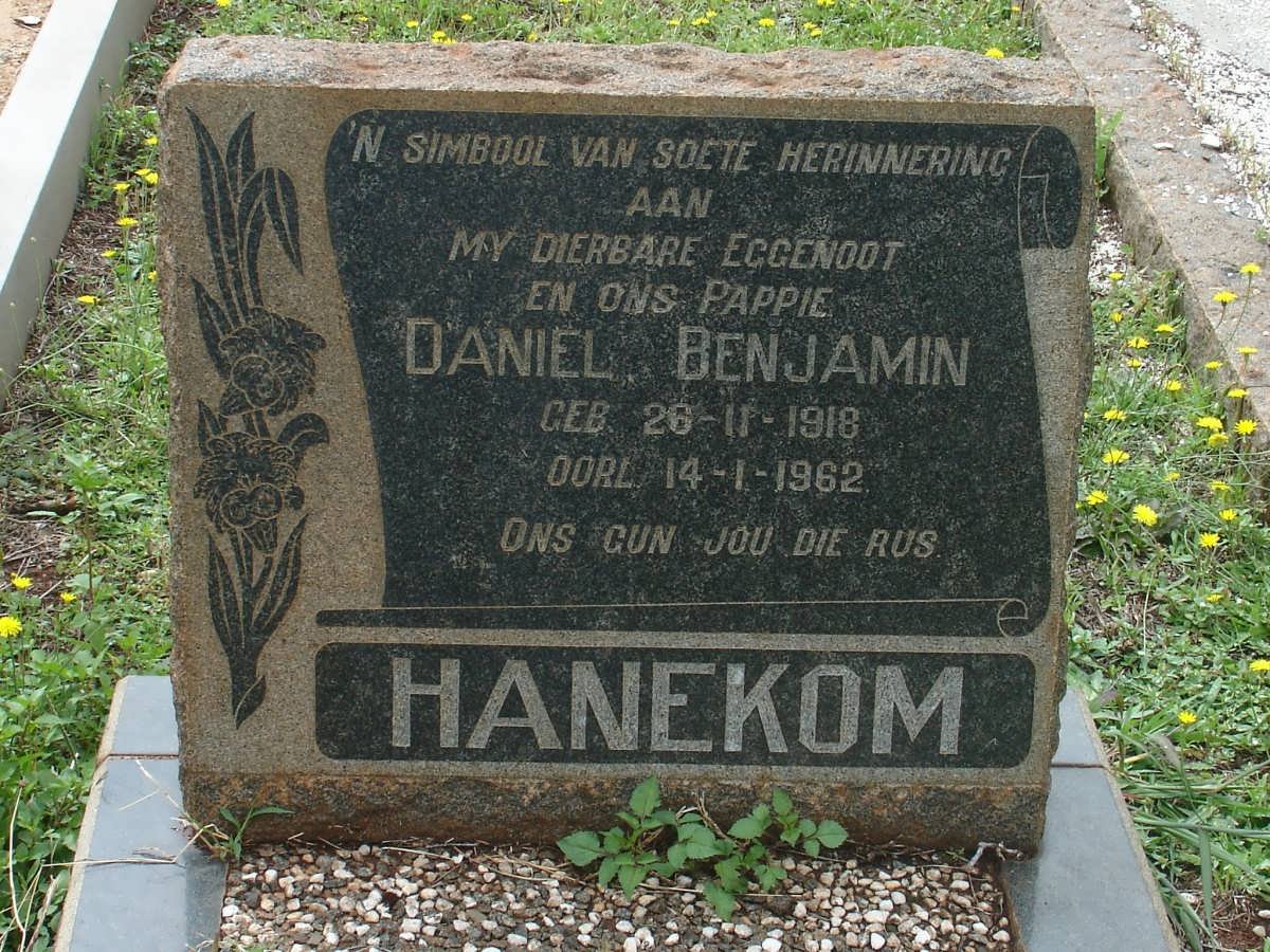 HANEKOM Daniel Benjamin 1918-1962