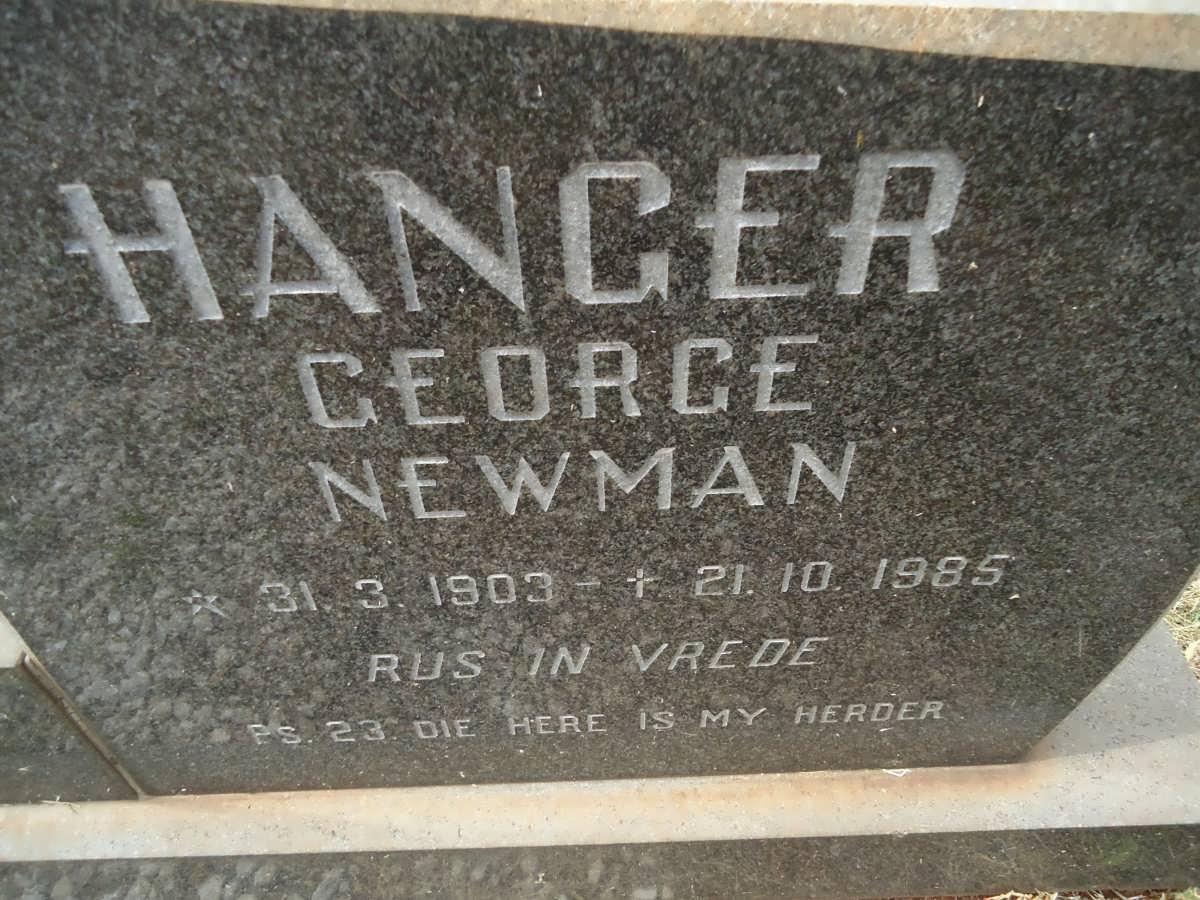 HANGER George Newman 1903-1985