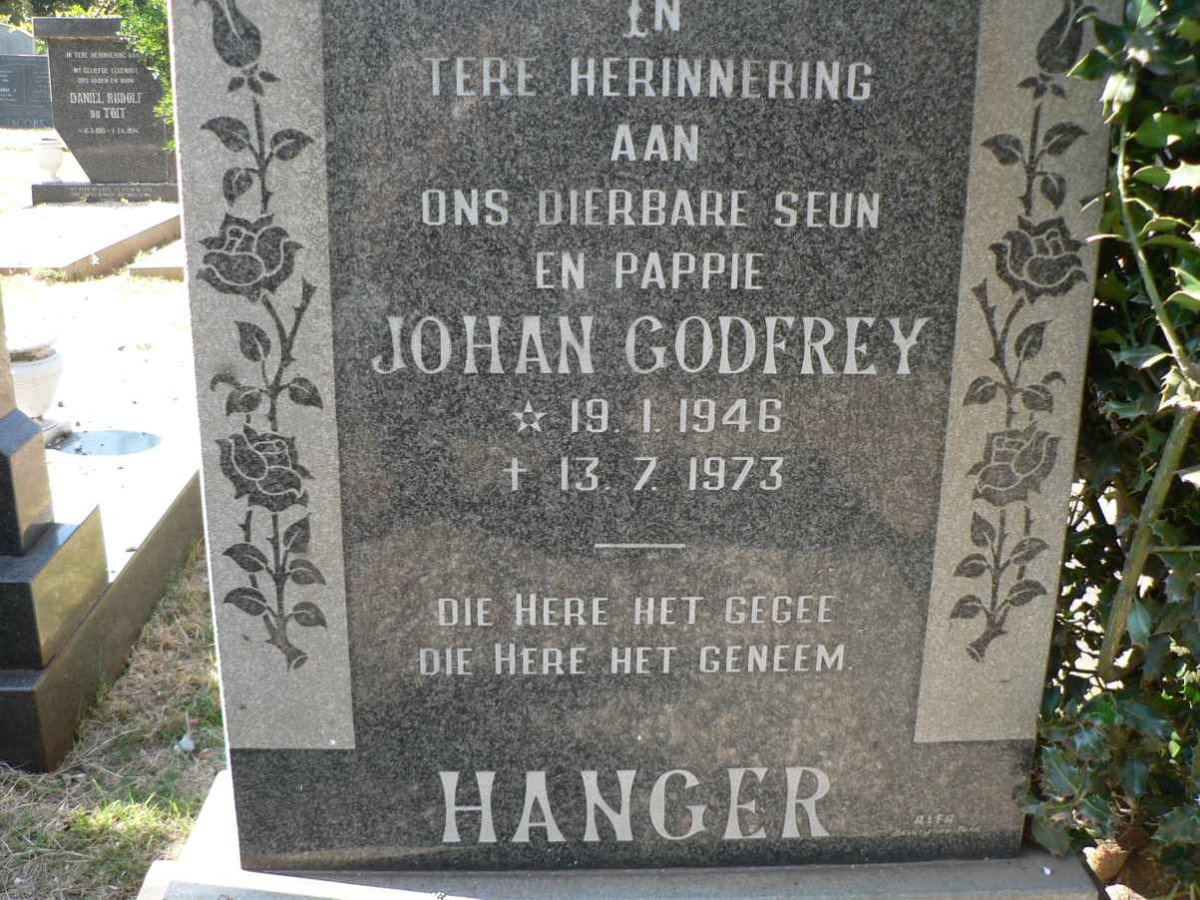 HANGER Johan Godfrey 1946-1973