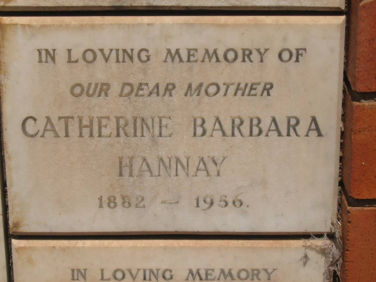 HANNAY Catherine Barbara 1882-1956