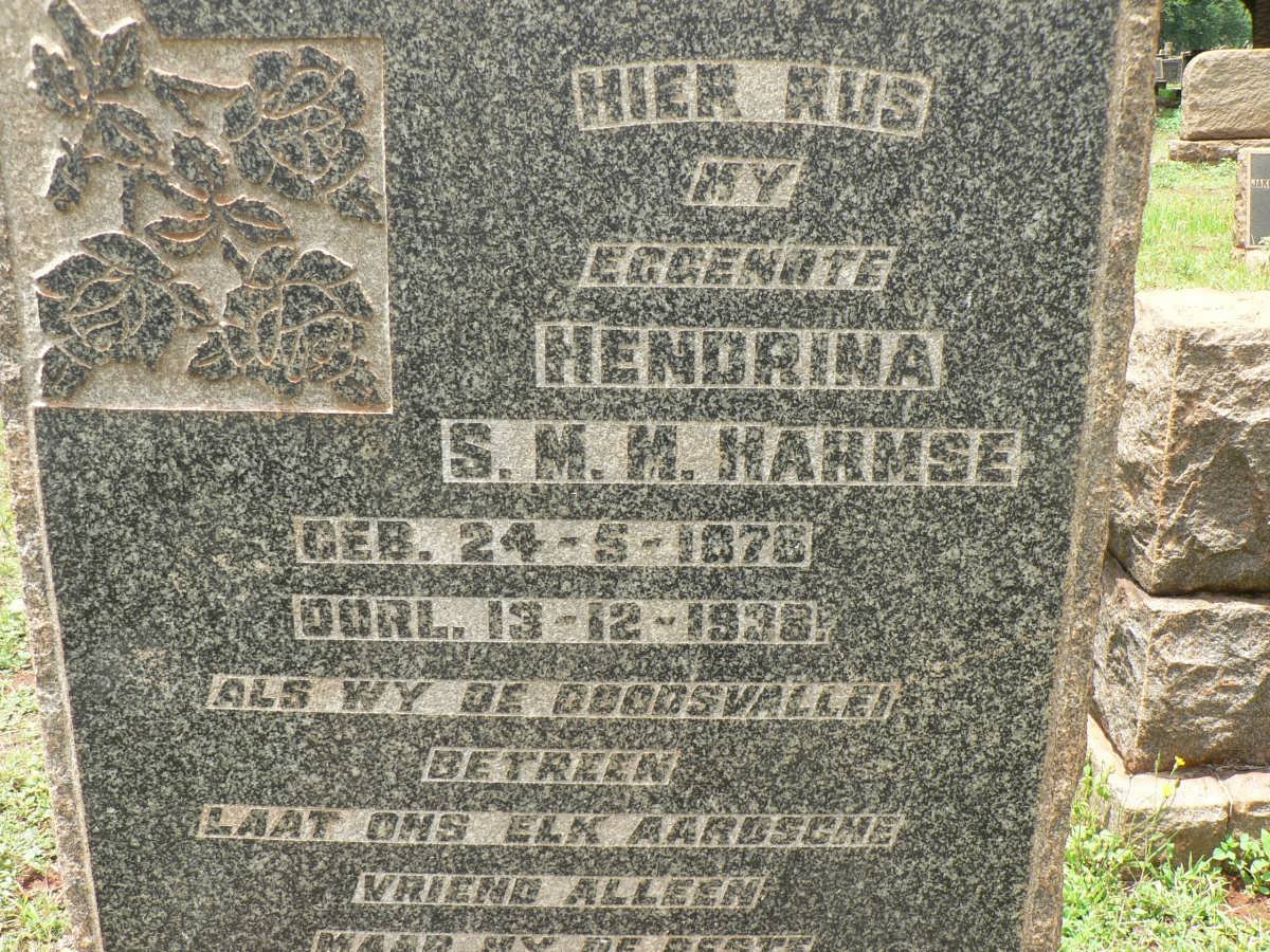 HARMSE Hendrina S.M.M. 1876-1938