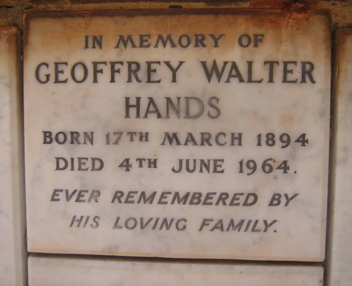 HANDS Geoffrey Walter 1894-1964